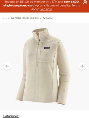 Patagonia white Quarter-Zip waffle
